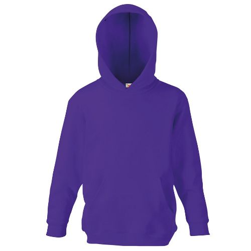 Fruit Of The Loom Kids Classic Hooded Sweatshirt Purple